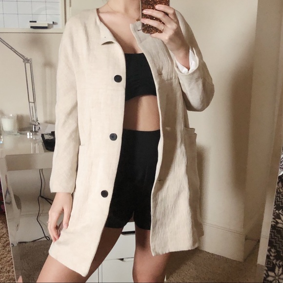 Zara Cream Colored Peacoat - Picture 1 of 8